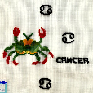 Vintage Dritz Preworked Needlepoint Canvas Cancer Zodiac Brick Cover Doorstop